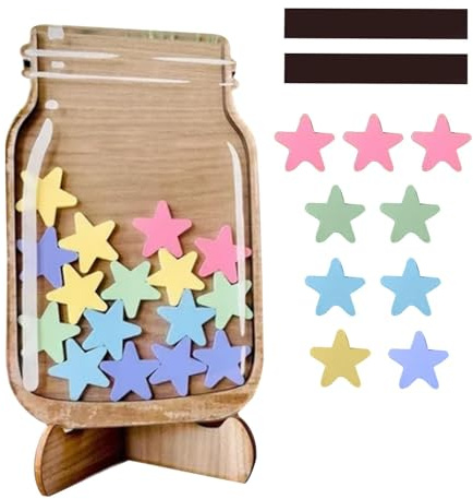 Magnetic Reward Jar, Behavior Reward Jar With Star Tokens, Star Jar Reward System, Potty Training Reward Jar, Kids Magnetic Reward Chart For Classroom Board Home