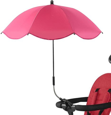 Parasol Anti Uv Poussette, Fixation Ombrelle Poussette Bebe conforts Avec Pince Flexible & Bras Réglable, Parapluie De Protection Solaire Pour Landauss,Fauteuil Roulant,Poussette