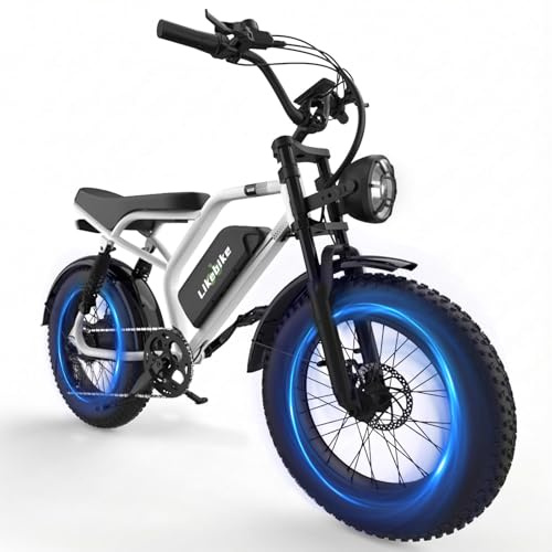 Likebike 2000W Electric Bike for Adults, 32 MPH 20 Fat Tire Ebike, 48V 20Ah Removable Battery up to 100 Miles, Full Suspension Mountain Bike with 7-Speed Gears