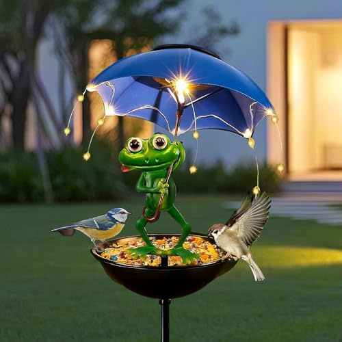 Dhqkqg Rana decorativa da giardino a energia solare, per esterni, per giardino, per giardino e prato