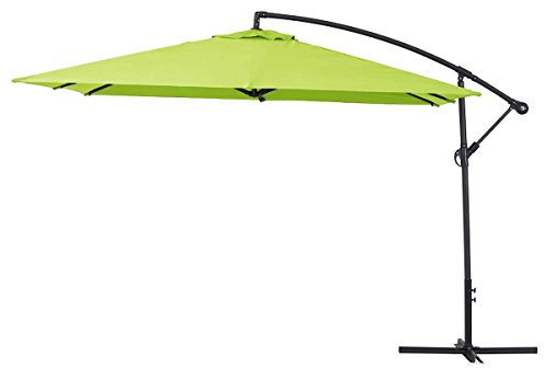 Parasol Jardin déporté Alu Ilios 3 - Carré - 3 x3 m - Vert