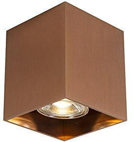 QAZQA - Modern Design-AufbauSpot I Spotlight I Deckenspot I Deckenstrahler I Strahler I Lampe I Leuchte Kupfer GU10 50mm - Qubo I Wohnzimmer I Schlafzimmer - Aluminium Würfel I Quadratisch - LED geeig