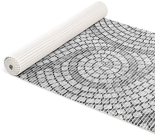 ANRO Weichschaummatte Badematte Bad Dusche WC Vorleger Teppich Antirutsch Badläufer Mosaiksteine Grau 100x65cm