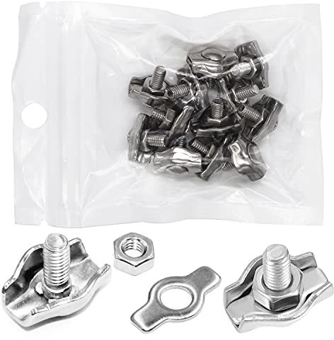 YYWEi Simplex Klemme 2mm Drahtseilklemme Edelstahl Seilklemme für Drahtseile Rostfrei Kabelklemme(12 Stück)