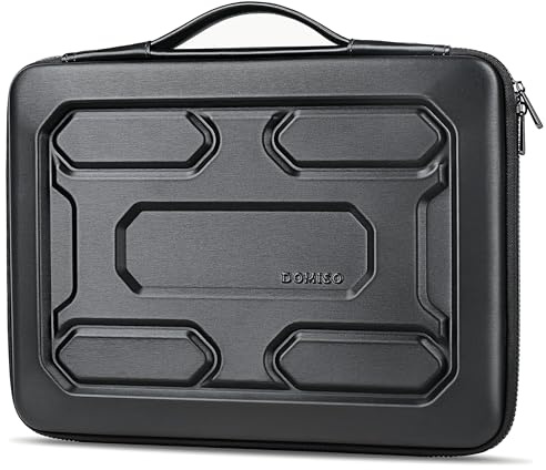 DOMISO 13.3 inch Laptop Sleeve with Handle Shockproof Computer Bag Waterproof EVA Protective Carrying Case for 13-13.3 inch Notebooks/13 MacBook Air/MacBook Pro Retina/Dell XPS 13/Samsung/HP, Black