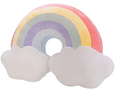 Plush Toy Cushion, Rainbow Star Moon Decorative Cushion, Cuddly Decorative Cushion for Children's Room, Filled Plush Sofa Chairs Throw Cushion Back Cushion Home Decoration Gift for Children Baby Girls