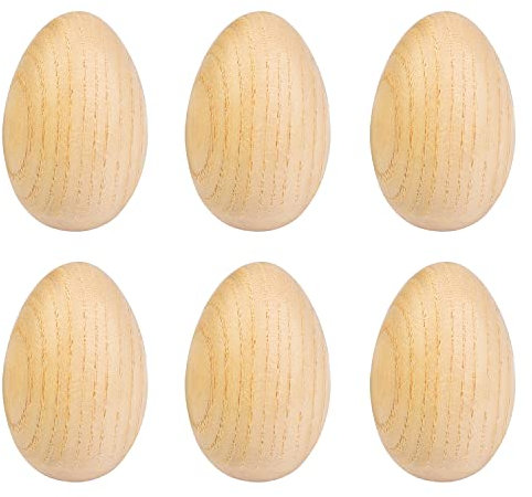 NAUZE 6 Pieces Wooden Egg Maracas Egg Shakers Percussion Instruments Musical for Party