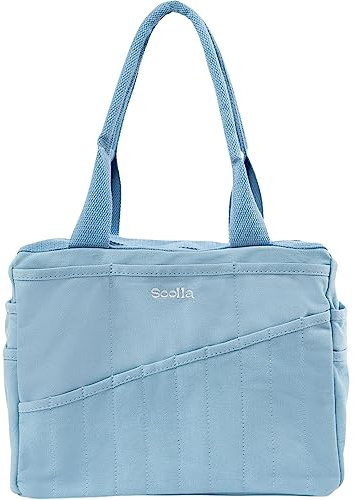 Soolla Studio Bag: Pottery Tool Bag & Craft Storage, Art Supply Organizer, Washable Tote, Knitting Yarn, Crochet Projects, 30 Pockets, 20+ Canvas Colors, Gift for Artists & Teachers (Blue Skies)