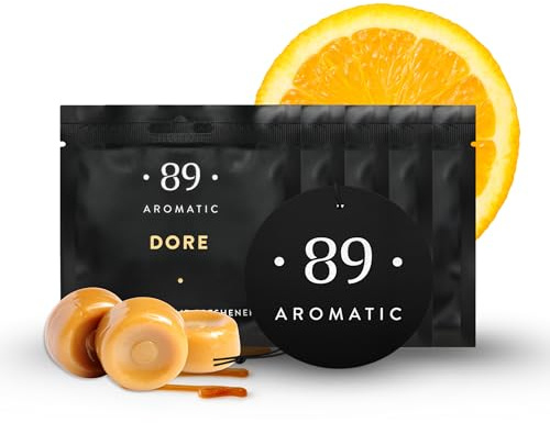 Aromatic •89• Bil-Luftfräschare i Paper - Dofthängare 5-Pack - Karamell, Apelsin & Ros - Hängande, Mot Nare Doft- Bil & Hus Doft - Upp till 100 Dagar