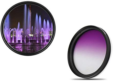 Filtro degradado profesional de 49 mm, color lila, graduado, 49 mm, dHD digital, color morado