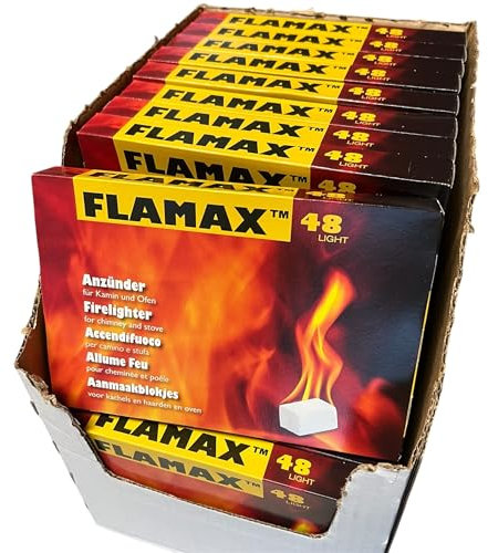 Kohleanzünder 2304 Stück Anzündwürfel Ofenanzünder Kaminanzünder + 1x Kühlschrankmagnet, Anzünder für Grill, Kamin, Ofen, Holzofen (48x 48Stück) Kohlenanzünder