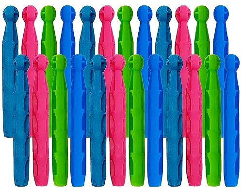 LND Gifts 40 Pack Strong Dolly Pegs - Durable Plastic Clothes Pegs for Washing Line, Ideal for Stormy Windy Weather - Essential Pegs for Washing Line