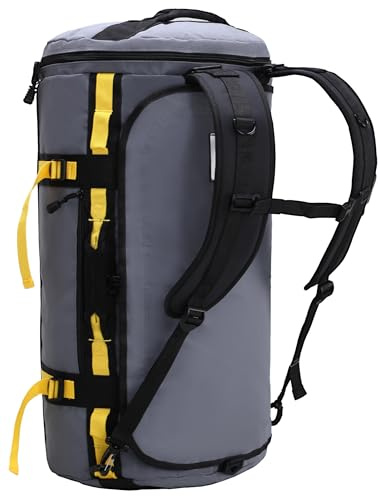 MIER Große Sporttasche Wasserabweisend Sportrucksack mit Schuhfach umwandelbar in Rucksack, Grau 60L