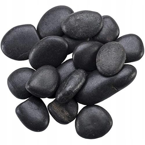 Generisch Grands galets décoratifs noirs polis - Pierres de rivière décoratives polies - Pour aménagement paysager, décoration d'intérieur, artisanat, projets artistiques - 1 à 2 cm - 5 kg
