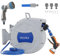 VELPAX Retractable Hose Reel Wall Mounted,25m Garden Hose Pipe Reel,with 8 Adjustable Spray Gun Nozzles,180° Pivot Swivelling,Outdoor Flexible Hose Reel Set for Garden Patios and Balconies