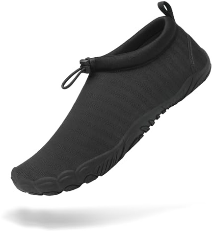 Mishansha Chaussures Aquatiques Homme Femme Chaussure d'eau Chausson de Plage pour Piscine Mer Baignade Plongée Noir,GR.45