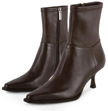 JORISTIMO Ankle Boots for Women Kitten Heel Short Boots Dressy Pointed Toe Booties Side Zipper