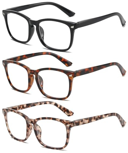 ZXYOO 3 paia occhiali da lettura donna con protezione luce blu, stile alla moda e comfort ottimale +3.50
