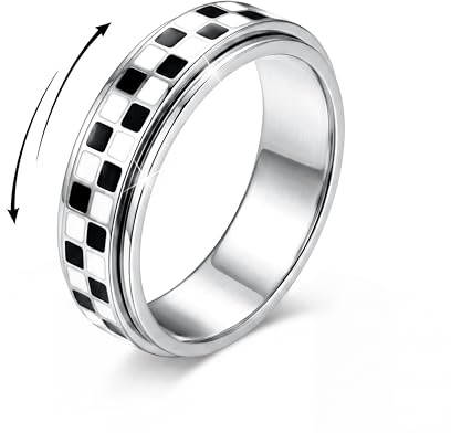 KRFY ångestspinnare ringar för stress ångestlindring fidget band ringar för kvinnor män