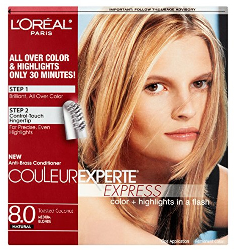 L'Oreal Paris Couleur Experte 2-Step Home Hair Color and Highlights Kit, Toasted Coconut