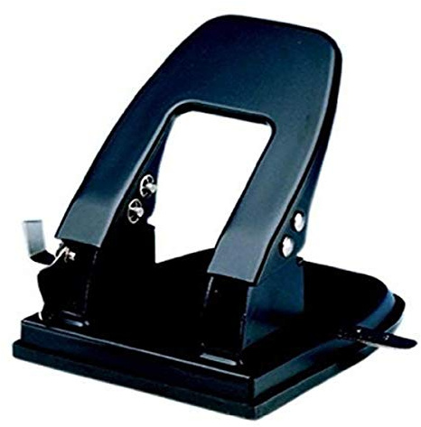 Charles Leonard 2 Hole Paper Punch, 3-1/8in Centers, 30 Sheet Capacity, Black, (90228)