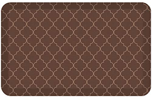 NewLife by GelPro Anti-Fatigue Designer Comfort Kitchen Floor Mat, 20x32”, Trellis Walnut Stain Resistant Surface with 3/4” Thick Ergo-foam Core for Health and Wellness