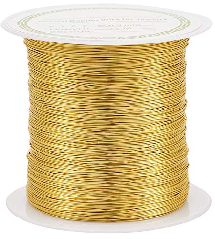 Pandahall 236 Feet Tarnish Resistant Copper Wire 28 Gauge Jewelry Beading Craft Wire for Jewelry Making (Golden)