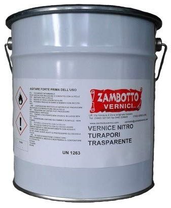 ZAMBOTTO VERNICI Vernice Nitro Turapori Trasparente Monocomponente Per Legno Da 1 A 10 Litri, 1L