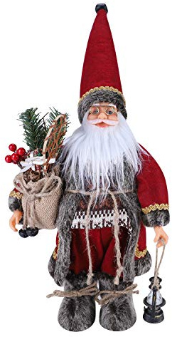 Natale Babbo Natale Decor Figures Free Standing Bambole Natale Natale Natale tavolo camino decorazione decorazione casa casa Natale ornamento regalo 40 cm (rosso Babbo Natale)
