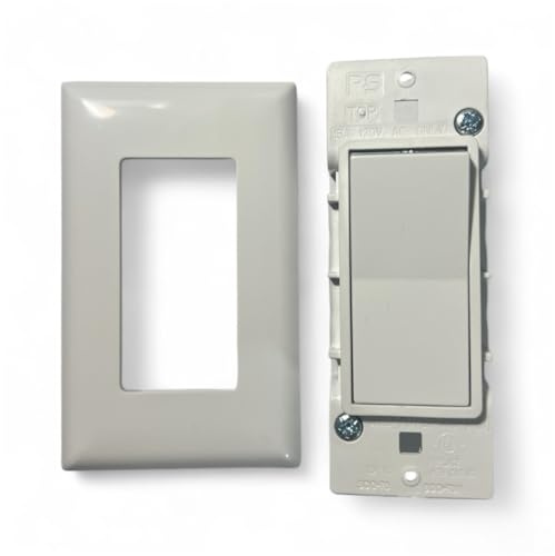 White Self-Contained Rocker Switch w/Snap On Plate