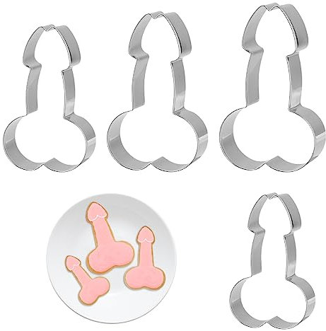 4Pcs Cookie Cutter Set, GLADFRESIT Stainless Steel Funny Baking Mold - 4 Different Sizes Biscuit Fondant Cutter for Single Party