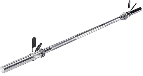 wuuhoo® Langhantelstange John - 200cm / 180 cm / 160 cm / 150 cm / 120 cm, 30mm, Stahl verchromte Hantelstange, 100kg Kapazität - Fitnessquipment für Zuhause 180 cm