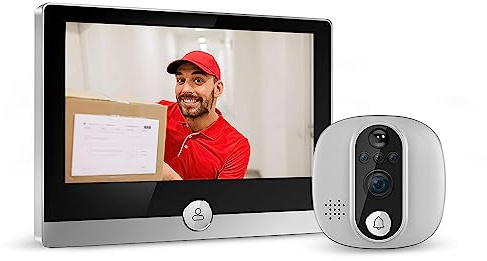 NAIERDI Digital Door Viewer Camera Wireless 4.3 Inch LCD Screen,Front Door Peephole Camera with Motion Detection,180-Day Battery Life,Two-Way Video Call,170 Degree HD Night Vision,Work with Alexa Tuya
