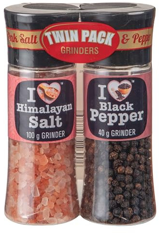 I Love Himalayan Pink Salt and Black Pepper Picnic Travel Grinder Set