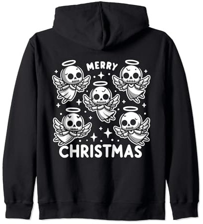 Kawaii Schädel Weihnachten Engel - Niedlich Goth Holiday Merry Xmas Kapuzenjacke