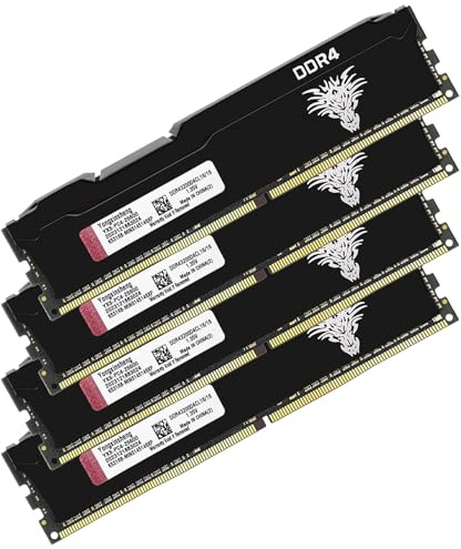 Yongxinsheng DDR4 3200MHz 64GB Kit (16GBx4) Desktop RAM PC4-25600 UDIMM Non-ECC Unbuffered 1.35V 288-Pin CL16 PC Computer Memory Upgrade Module Arbeitsspeicher Support XMP 2.0 Auto Overclocking