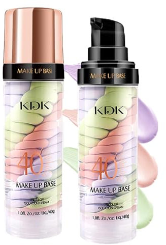 Drei Farben Concealer Primer Makeup, Facial Color Corrector Foundation, Gesicht Isolationscreme für Ebenmäßiger Hautton, Concealer, Feuchtigkeitsspendend Ölkontrolle, Hellt den Hautton auf