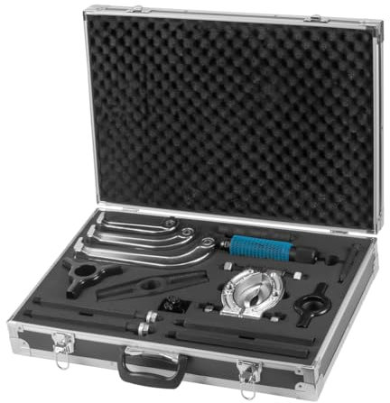 STAHLWERK Hydraulischer Universal-Abzieher mit 10 t Zugkraft Lagerabzieher | Spezial-Werkzeug zur Demontage von Innen- und Außenlagern, Zahnrädern, Riemenscheiben, Rotoren und Kupplungen