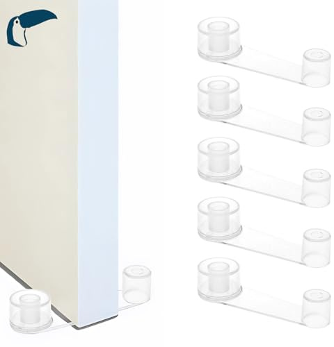 Teal Toucan Topes para Puertas Suelo PACK 6 | Protector Pared Sujeta Puertas, Adhesivo, Retenedor Puerta, Alto Sellado Protección Pared, Transparente
