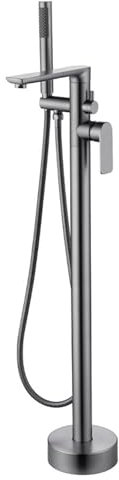 SdaryWare Grifo de Ducha de pie para bañera, Color Gris, 2 Funciones, de latón, para bañera Independiente, Color Gris(Grey)