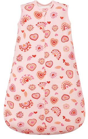 ZIGJOY Baby Sleeping Bag 2.5 TOG Sleeping Bag 12-24 Months Baby Sleep Bag Toddler Wearable Blanket with 2-Way Zipper for All Seasons, Rainbow Heart, L