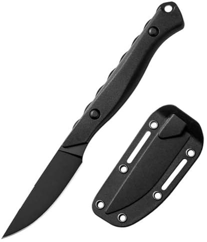 Petit outil pratique en acier - Couteau tranchant - Antidérapant - Robuste - Résistant à l'abrasion - Portable - Couteau de camping - Couteau de plein air - Couteau de chasse - Lame fixe - Couteau de