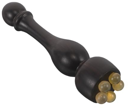 GANAZONO Stick Massaggiatore per Occhi in Legno di Palissandro Multifunzionale Design Ergonomico a Forma di Fiore di Loto, Adatto per Cura del Viso in Viaggio e Ufficio