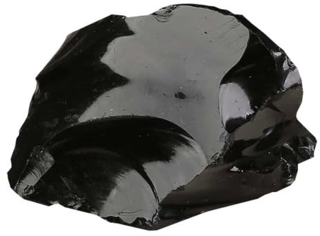 DECORN Obsidian Crystal – Stor svart naturlig råsten för läkning,