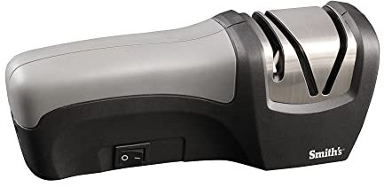 Smith's KitchenIQ 50029 Edge Gourmet Compact Electric and Manual Knife Sharpener Kitchen, Plastic, Black