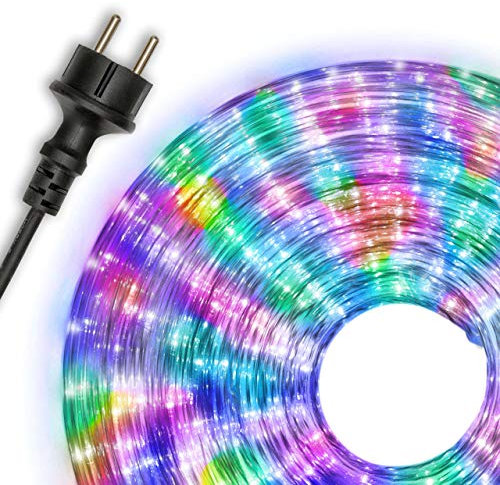 Nipach GmbH 10m 240 LED Lichterschlauch Lichtschlauch bunt – Innen- und Außenbereich – energiesparende Leucht-Dekoration für Garten Fest Weihnachten Hochzeit Gesamtlänge ca. 11,50 m