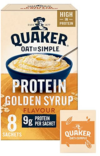 Quaker Oat So Simple Protein Golden Syrup Porridge, 8 x 43g