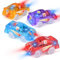 Funkprofi Spielzeugauto Set ab 3 Jahren, 4 Pack Kinderspielzeug mit 5 LED Spielzeugautos Set für Kinder Elektrische Rennstrecke mit Bus, Abschleppwagen, Feuerwehrauto und Offroad Polizeiautoder