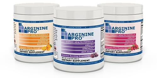 L-ARGININE PRO | 5,500mg L-Arginine Plus L-Citrulline 1,100mg Raspberry, Orange & Grape Powder Drink Mix Supplement for Increased Nitric Oxide Production