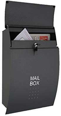 Boîte Aux Lettres, Verrouillable Acier Galvanisé Boites Aux Lettres À L'anglaise Montage Fixé au mur Accueil Appartement Boîte Aux Lettres Avec 2 Clés Boites Aux Lettres Sur Pied ( Couleur : Noir )